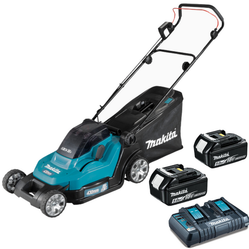 Makita DLM432PT2 36V LXT 43cm Battery Lawnmower Kit