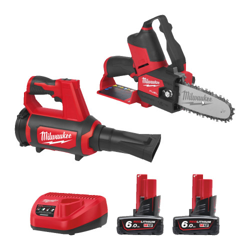 Milwaukee M12 Hatchet Pruning Saw & Leaf Blower Power Twin Pack M12 FPP2OP1-602