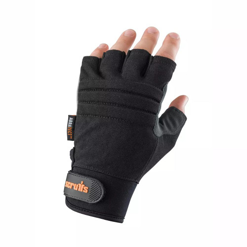 Scruffs Trade Fingerless Work Gloves, Black Colour