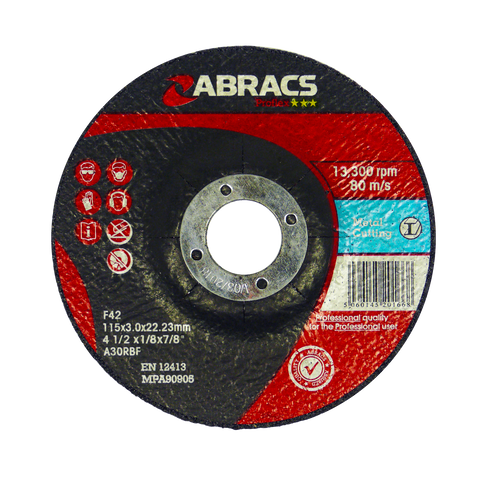 Abracs Proflex 115mm x 3mm x 22mm DPC Metal Cutting Disc PF11530DM