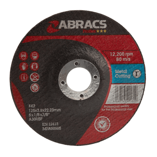 Abracs Proflex 125mm x 3mm x 22mm DPC Metal Cutting Disc PF12530DM