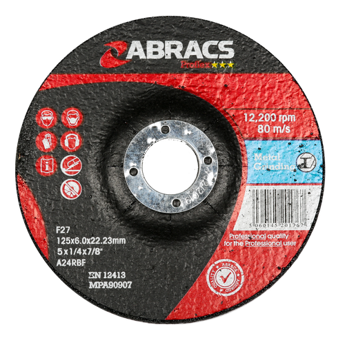 Abracs Proflex 125mm x 6mm x 22mm DPC Metal Grinding Disc PF12560DM
