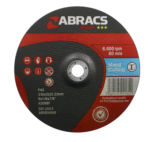Abracs Proflex 230mm x 3mm x 22mm DPC Metal Cutting Disc PF23030DM