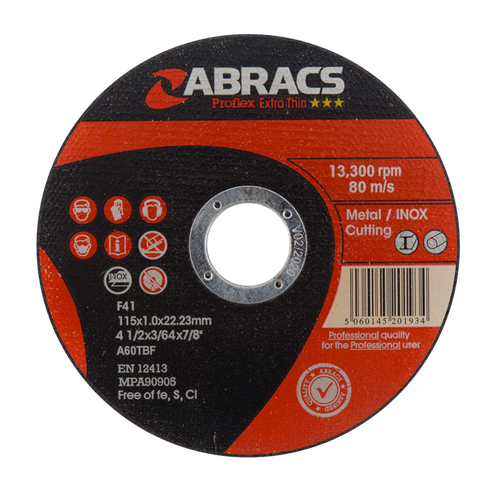 Abracs Proflex Extra Thin Cutting Disc 115mm x 1.0mm INOX PFET11510FI