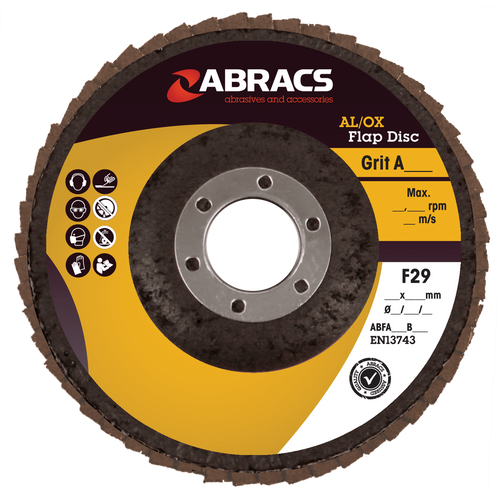 Abracs Aluminium Oxide Flap Disc 115mm x 120g ABFA115B120