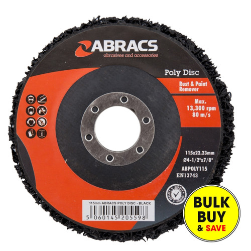 Abracs Poly Disc 115mm Black ABPOLY115 Bulk Buy