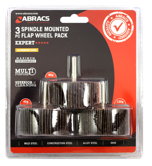 Abracs 3pc Flap Wheel Pack 40mm x 20mm x 40/80/120g FWPK340