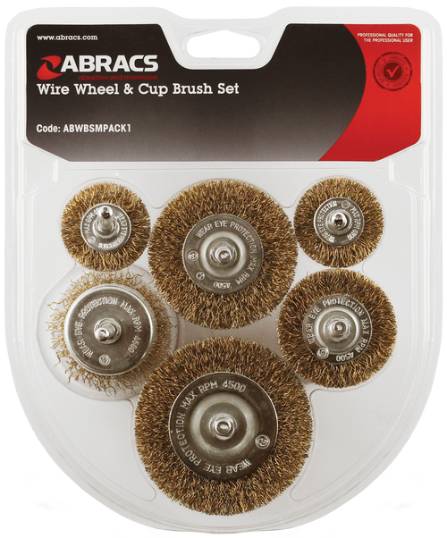 Abracs 6pc Spindle Mounted Wire Brush Pack ABWBSMPACK1