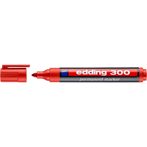 Edding 300 Permanent Marker, Red Colour 4-300002