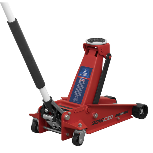 Sealey 3 Tonne Trolley Jack with Super Rocket Lift 3015CXD