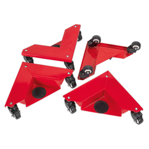 Sealey Set of 4 Corner Transport Dollies - 150kg Capacity CM4