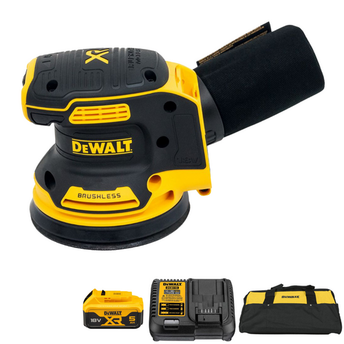 DeWalt 18V XR Brushless Cordless 125mm Random Orbital Sander Kit DCW210P1