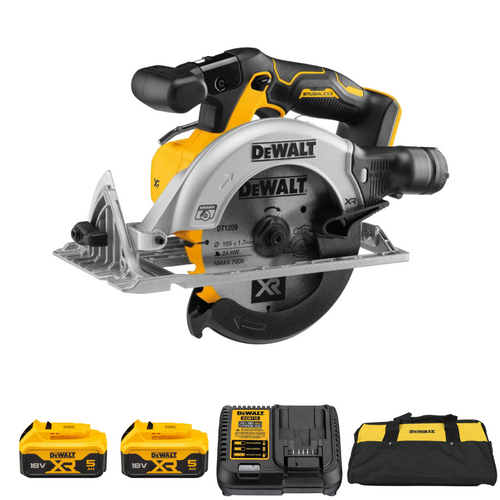 DeWalt 18v XR Brushless Cordless 165MM Circular Saw Kit DCS565P2