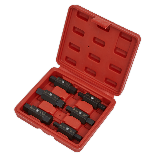 Sealey 6pc Double End Oil Drain Plug Key Set AK658