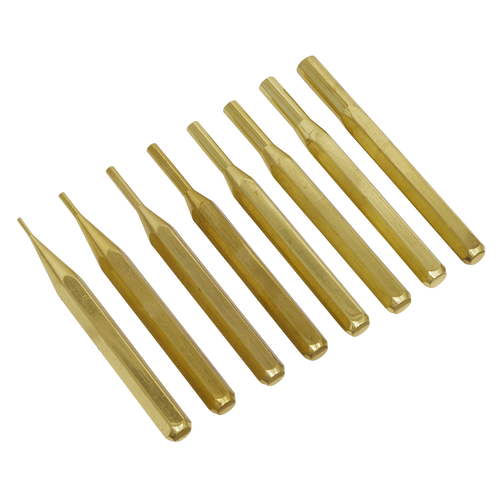 Sealey 8pc Brass Pin Punch Set AKB08
