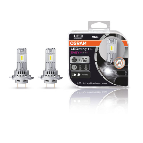 OSRAM LEDriving HL EASY H7/H18 12V 16.20W High & Low Beams Bulbs 64210DWESY