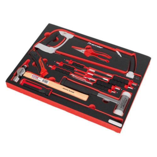 Sealey 13pc Hacksaw, Hammers and Punch kit with tool tray