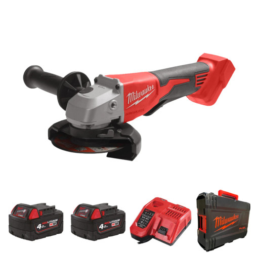 Milwaukee M18 Brushless Cordless 115mm Angle Grinder with Paddle Switch kit M18BLSAG115XPD-402X