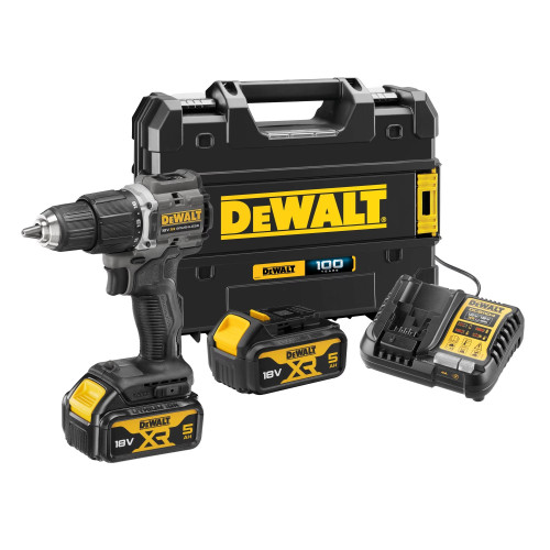 DeWalt DCD100P2T-GB 18v XR Brushless 100 Year Limited Edition Anniversary Hammer Drill Driver Kit with 2x 5.0Ah Batteries