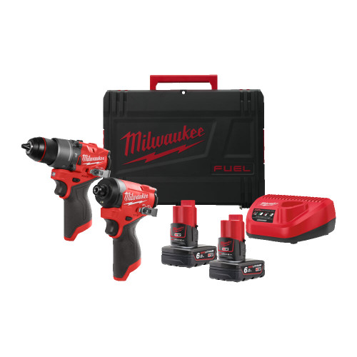 Milwaukee M12FPP2A2-602X M12 Fuel Drill & Impact Driver Powerpack Twin Pack