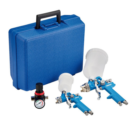 Draper HVLP Air Paint Spray Gun 7 Piece Kit 28374