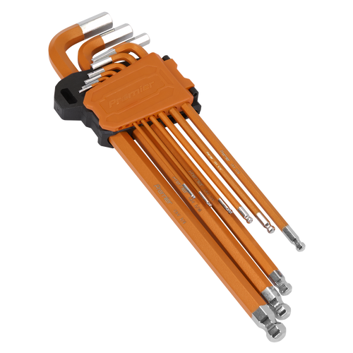 Sealey Hex Key Set Extra-Long Ball-End 9pc - Imperial AK7175