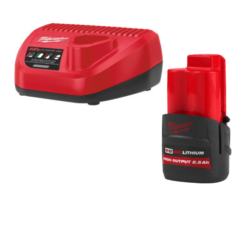 Milwaukee M12 2.5Ah High Output Battery & M12 Charger Kit M12HNRG-251