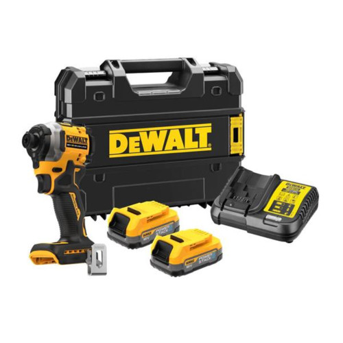 DeWalt 18v XR Brushless Cordless 3 Speed Impact Driver with Powerstack Batteries DCF850E2T