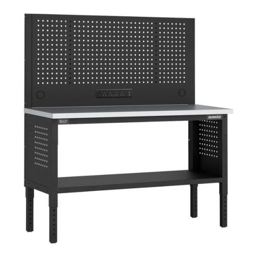 Sealey Superline PRO Modular Workbench with Pegboard Back Panel Stainless Steel Worktop 1525mm APMWB60COMBOSS