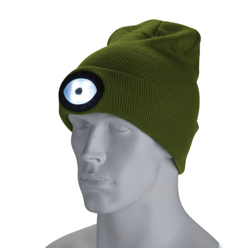 Draper Beanie Hat with Torch, 1W, 100 Lumens, Green 10018