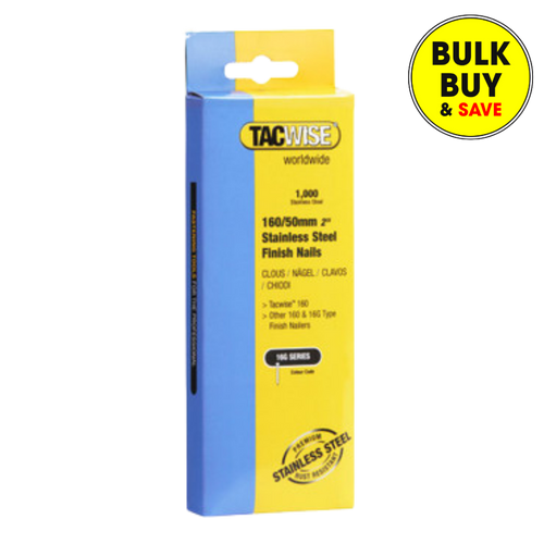 Tacwise 16G/50mm Stainless Steel Brad Nails, Pack of 1000 1098