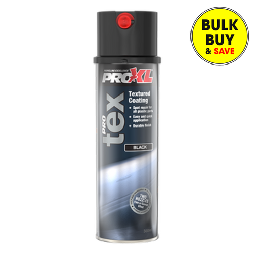 ProTexB is a premium black textured finish, ideal for achieving an OEM look on all plastic repairs such as bumpers and trims