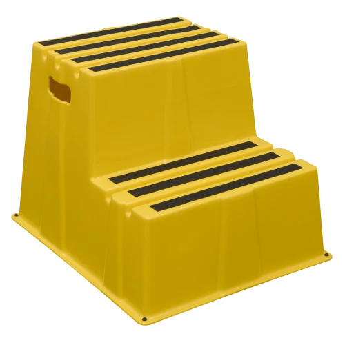 Sealey Heavy-Duty 2-Step Safety Steps with Anti-Slip Treads 150kg Capacity, Yellow - EN 14183 KS6