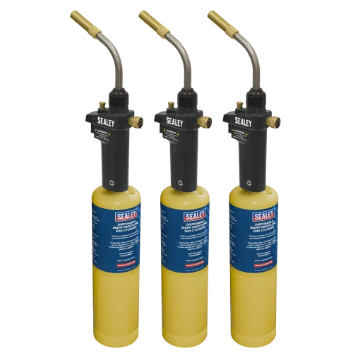 Sealey Brazing & Soldering MAPP Gas Torch & MAPP Cylinder - Pack of 3 SMGKIT03