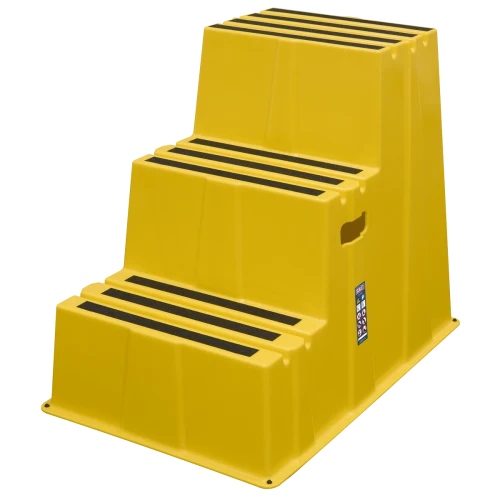 Sealey Heavy-Duty 3-Step Safety Steps with Anti-Slip Treads 150kg Capacity, Yellow - EN 14183 KS7