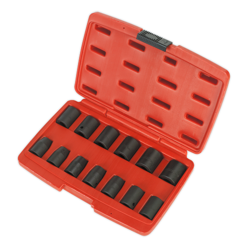 Impact Socket Set 13pc 1/2"Sq Drive Metric | Manufactured from Chrome Vanadium steel, hardened, tempered and with a phosphate finish for added corrosion resistance. | toolforce.ie