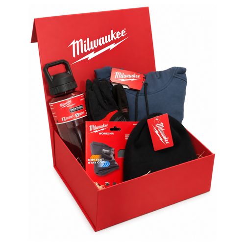 Milwaukee 5 Piece Winter Gift Hamper with workwear and accessories