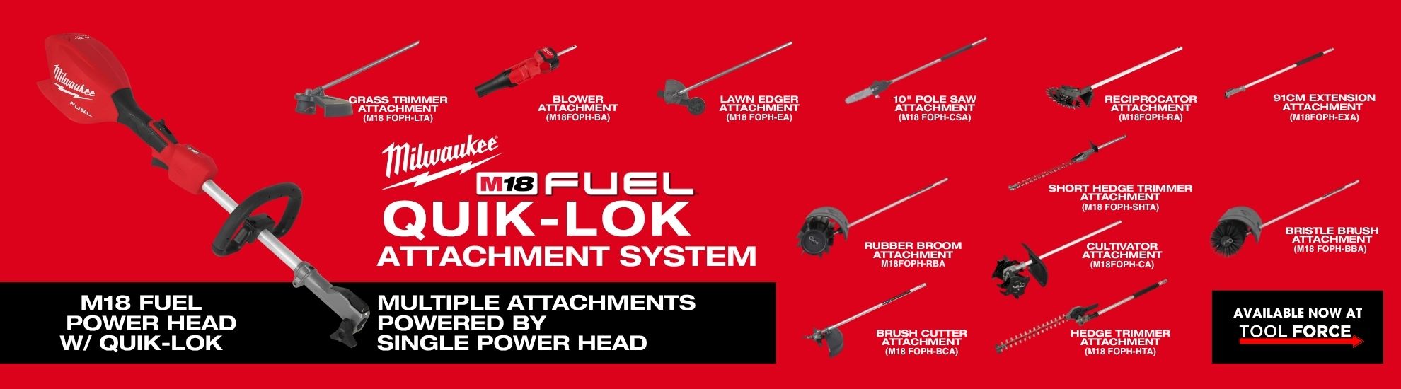 Milwaukee Quik-Lok Outdoor Garden Power Tool Range