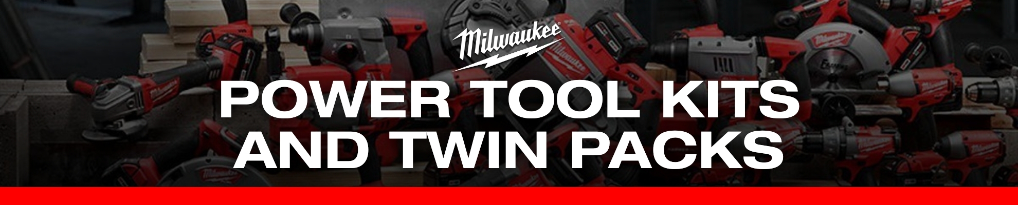 Milwaukee power tool kits and twin packs