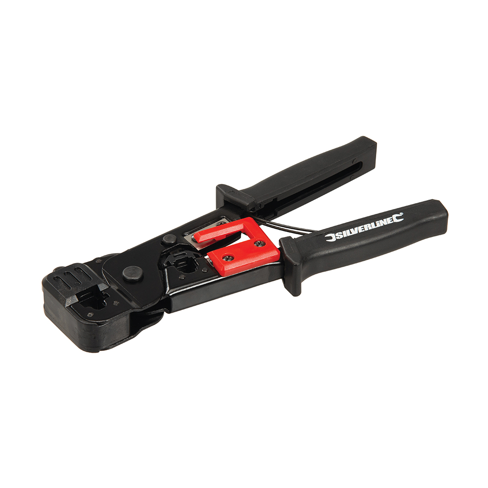 Silverline Telecoms Crimping Tool 205mm 633594 | Hardened steel crimping tool for DIY and professional use. | toolforce.ie