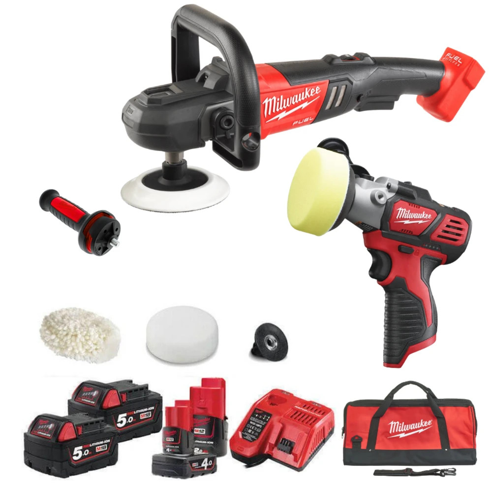 Milwaukee M18/M12 Professional Polisher Kit M18FPP2K-544B