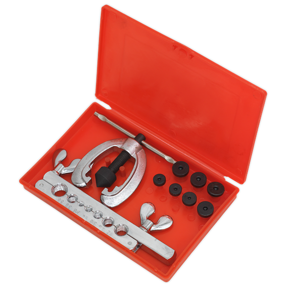 Pipe Flaring Kit 9pc | Suitable for producing single or double flares on copper, brass or thin walled aluminium pipe. | toolforce.ie