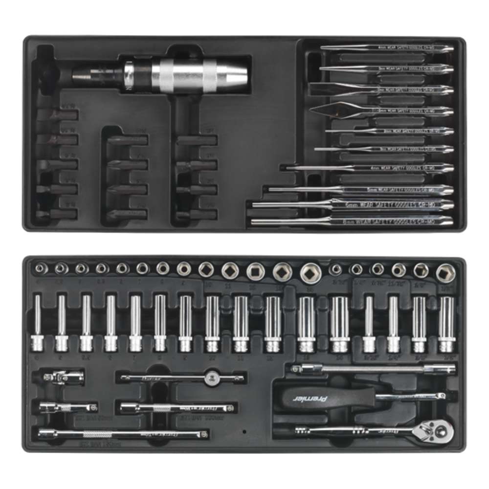 A kit with a wide range of hand tools