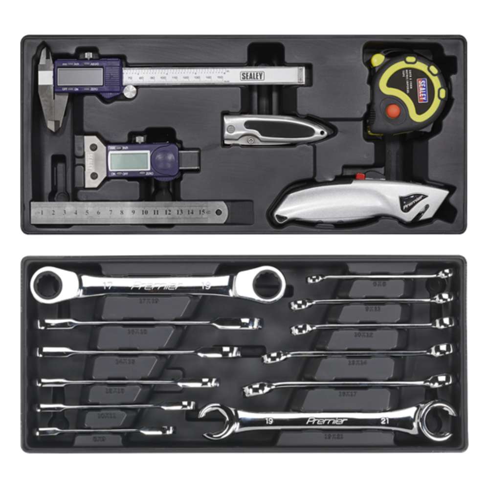 Measuring, cutting and spanner set