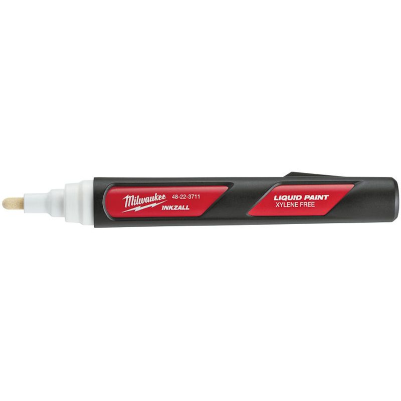 The Milwaukee White Liquid Paint Marker Writes on all Surfaces , Glass,Wood,Plastic,Metal,Concrete,Rubber