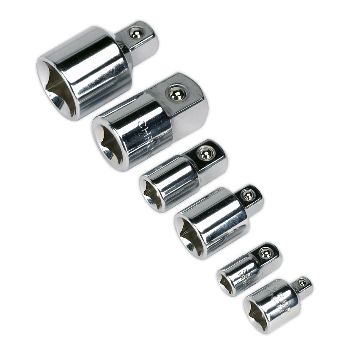 Socket Adaptor Set 6pc | 6-Piece Chrome Vanadium steel socket adaptor set. | toolforce.ie