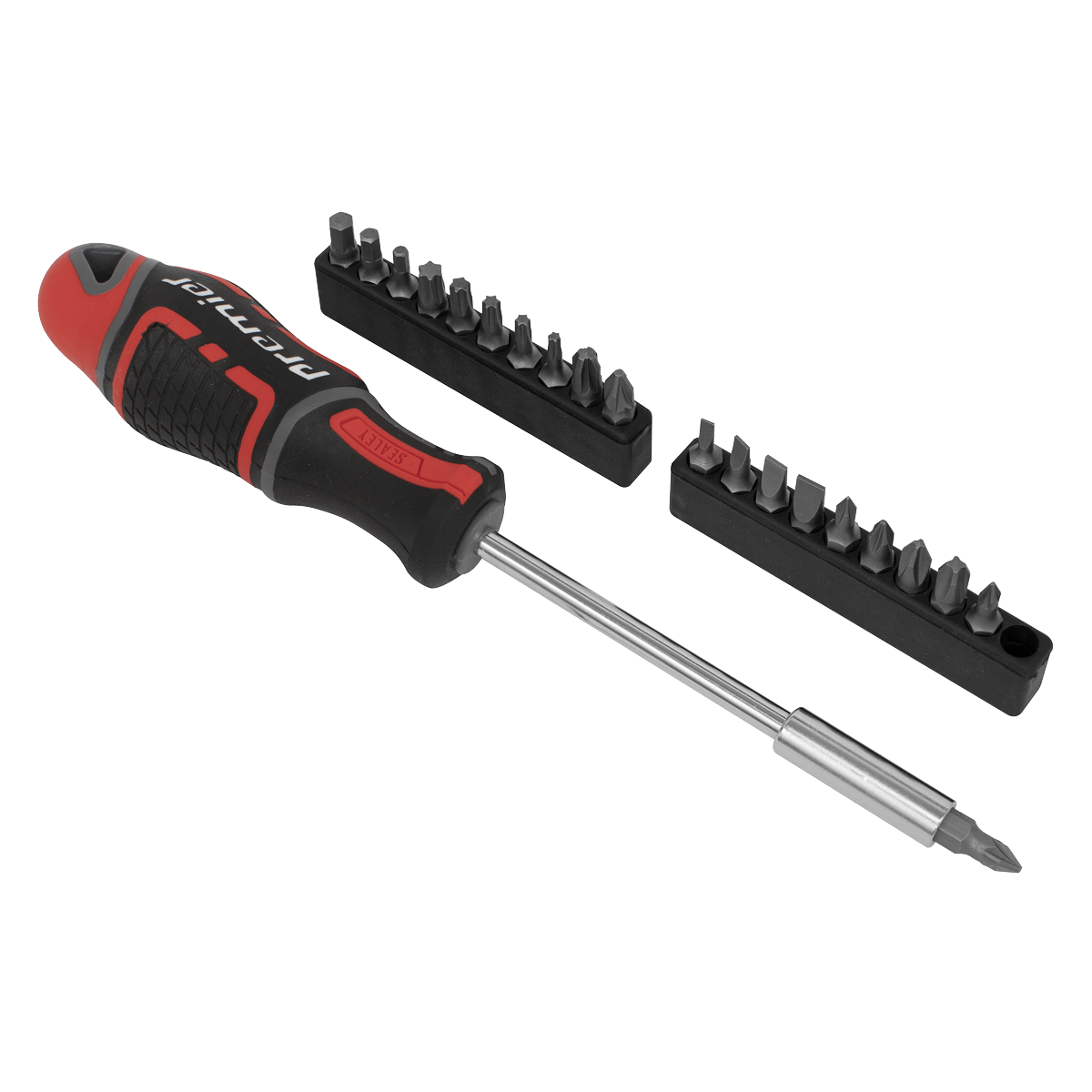 Sealey 21pc Screwdriver & Bit Set GripMAX® AK4329 | Supplied with a popular range of Chrome Vanadium steel bits. | Toolforce.ie