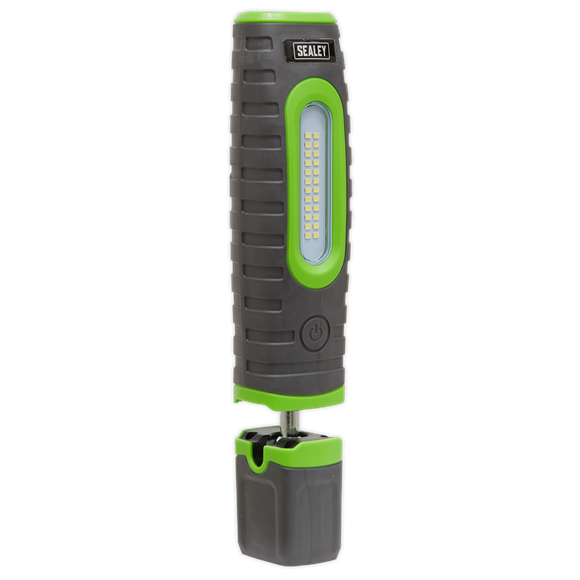 Rechargeable 360° Inspection Lamp 24 SMD & 3W SMD LED Green 2 x Lithium-ion | Unique and innovative 360° swivel and tilt function enables the light source to be positioned in any direction. | toolforce.ie