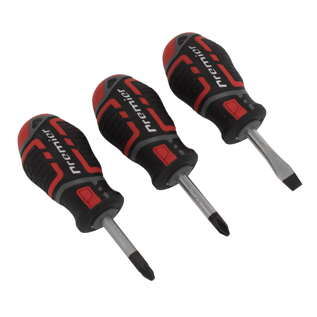 Screwdriver Set 3pc GripMAX® Stubby AK4328 | This 3pc set is ideal for professional use and in particular for difficult to reach areas. | toolforce.ie