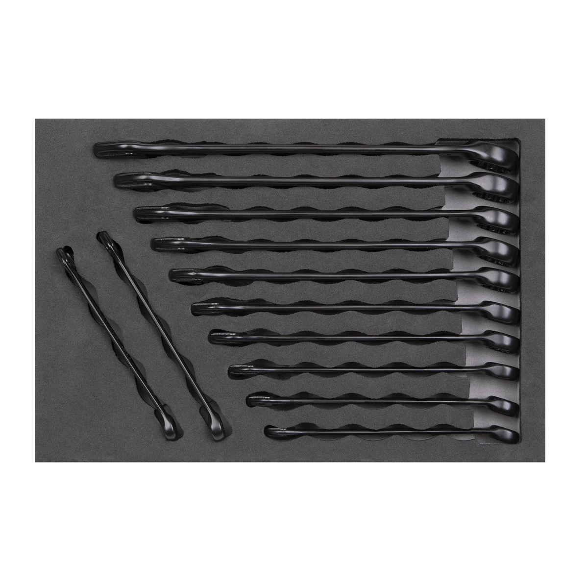 Sealey 12pc Combination Spanner Set - Black Series AK63263B | Drop-forged Chrome Vanadium steel spanners. | toolforce.ie